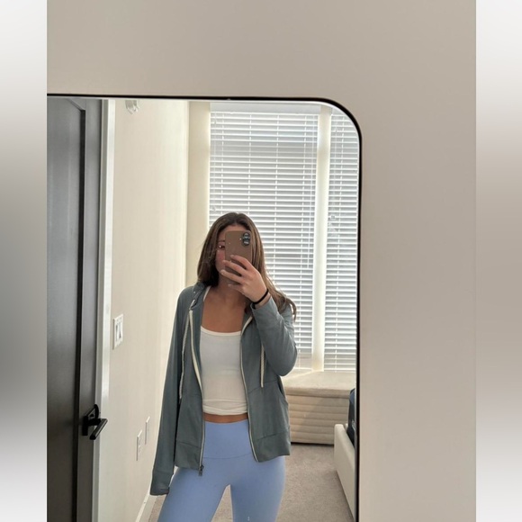 Vuori Tops - Blue Zip-Up Hoodie